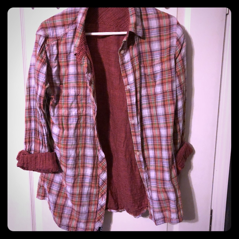 Oakley women’s button up plaid shirt Xlg